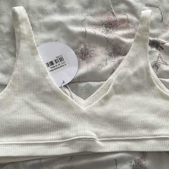 NWT Princess Polly So Simple white ribbed lined bralette, size 6 athleisure - Picture 15 of 15